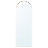 LINDBYN zrcadlo se zlatým rámem, elegantní a elegantní, stojící na stěně nebo na podlaze.
