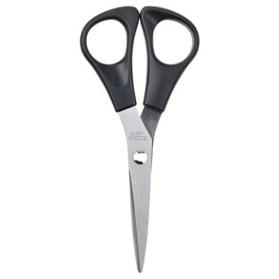 Nůžky MÅNÖGA, černé, plastové rukojeti, čepele z nerezové oceli, ergonomický design.