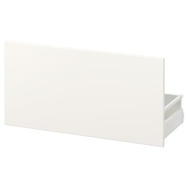 Bílá zásuvka MAXIMERA, minimalistický design, obdélníkový, střední velikost, elegantní provedení.