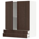 Kuchyňský systém METOD tmavě hnědé sinarpové skříňky s hranami z masivního dřeva v moderním designu.
