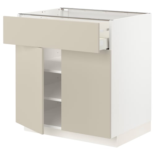 Kuchyňská skříňka Ikea METOD v béžové barvě s 1 zásuvkou a 3 policemi.