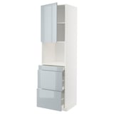 Moderní kuchyňská skříňka ikea METOD se 3 lesklými zásuvkami a dvířky.