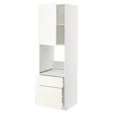 Bílá kuchyňská linka METOD, elegantní design s otevřenými dvířky, zásuvkou a polohovatelnou policí.