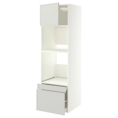 METOD / MAXIMERA Vys. sk. trou/komb dv./2 zás., bílá/Aspudden světle šedá, 60x60x200 cm