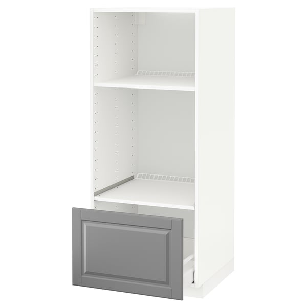 Ikea METOD: bílá skříňka, šedá zásuvka, moderní design.