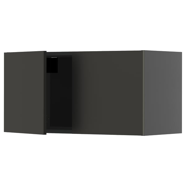 Černá kuchyňská nástěnná skříňka ze systému METOD, elegantní a moderní.