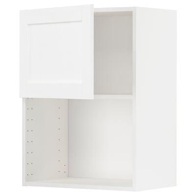 Bílá kuchyňská skříňka METOD, čtvercová, moderní design, s nastavitelnou policí.