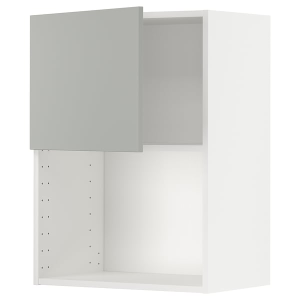 Nástěnná skříňka METOD ve světle šedé barvě; moderní, obdélníkový tvar; Čistý, minimalistický design.