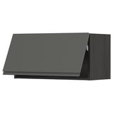 Kuchyňská linka METOD, tmavě šedá, moderní, obdélníková, dřevěná textura, elegantní design.