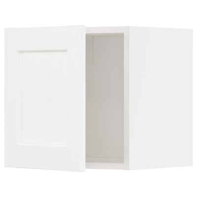 Bílá sada kuchyňské skříňky ikea METOD, klasický design s jemnou kresbou, vybavená robustním rámem a nacvakávacími panty.