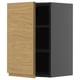 Moderní kuchyňská linka s názvem METOD. Jedná se o světlé dřevěné dveře s minimalistickým designem na jedné straně a elegantním šedým exteriérem.