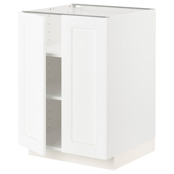 Bílá kuchyňská linka METOD s polohovatelnými policemi, klasický design.