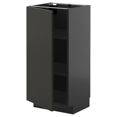 Černá kuchyňská skříňka METOD s elegantním matným povrchem a jednoduchými dvířky.