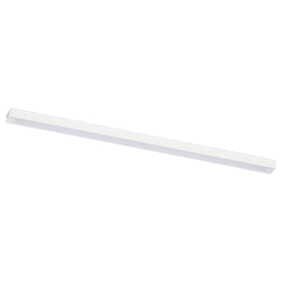 MITTLED: moderní kuchyňské svítidlo, bílé, hliníkové pouzdro, polykarbonátový difuzor, tenký obdélníkový tvar, minimalistický design.