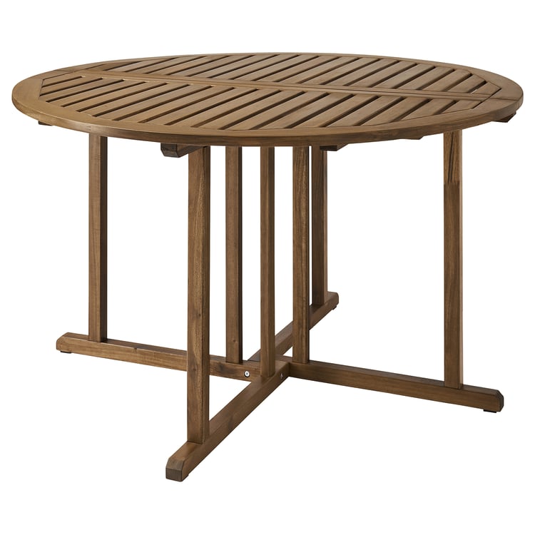 NÄMMARÖ Stůl, venkovní, světle hnědé mořidlo, 130 cm