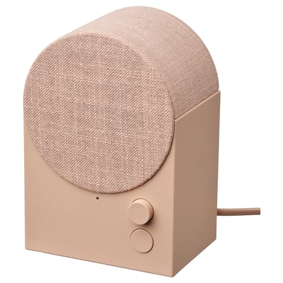 NATTBAD bluetooth reproduktor, broskev, látka & plast, válcový, elegantní design.