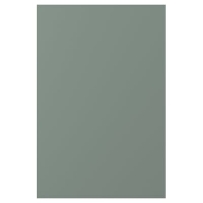 Plochý, šedozelený panel NICKEBO s hladkým, minimalistickým designem vhodný pro nábytek.