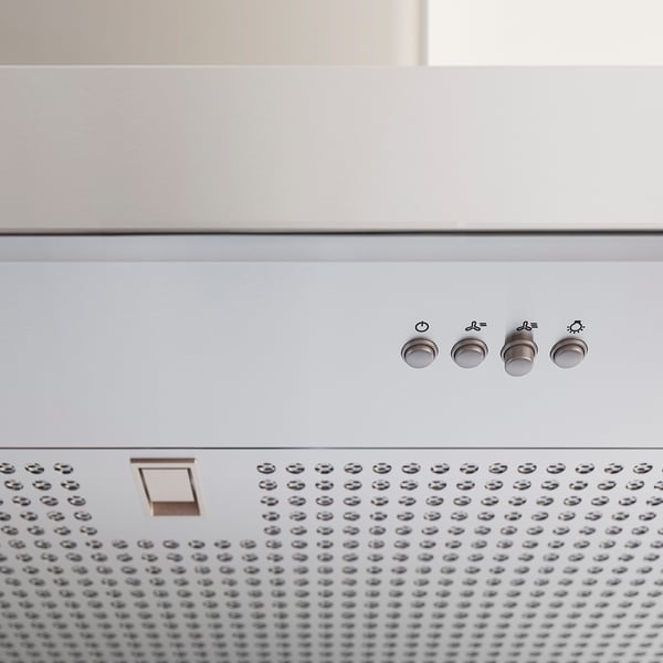 NILSBYN Nástěnná digestoř, IKEA 300 barva nerezavějící oceli, 60 cm