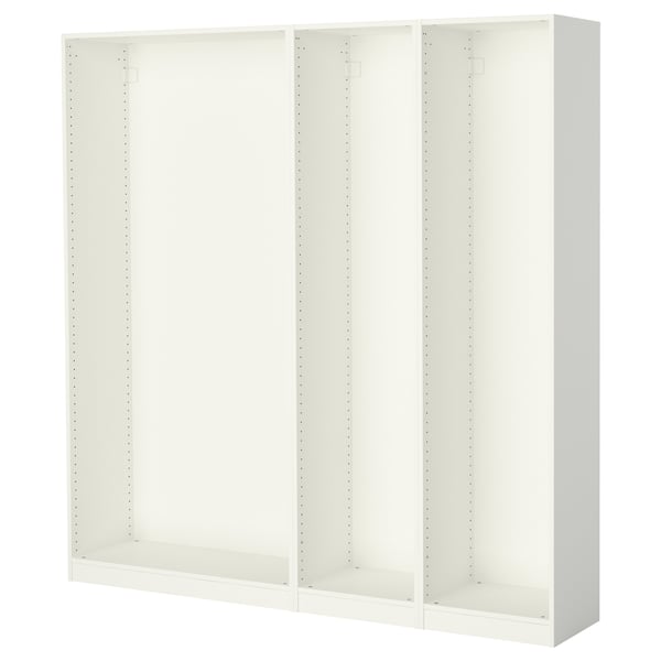 Bílý rám šatní skříně ikea PAX; Minimalistický, nástěnný, obdélníkový.