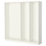 Bílý rám šatní skříně ikea PAX; Minimalistický, nástěnný, obdélníkový.