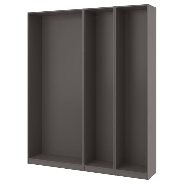 Černý rám šatní skříně PAX, obdélníkový, moderní design.