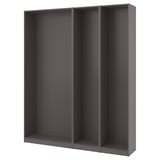 Černý rám šatní skříně PAX, obdélníkový, moderní design.