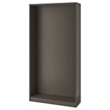Černý rám šatní skříně PAX, elegantní a moderní, prázdný interiér, úzký design.