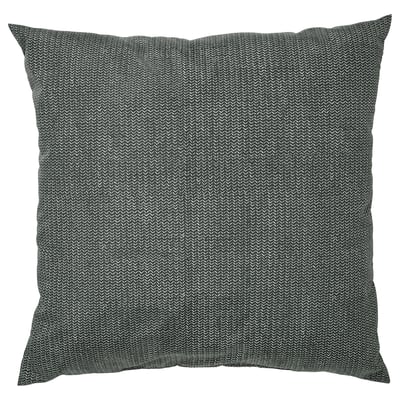Čtvercový polštář PROFETBLOMMA, antracit s jemným vzorem, recyklovaný polyester.