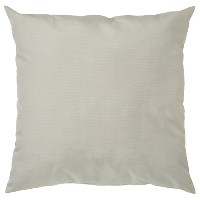 Světle béžový, čtvercový polštář s jemným chevronovým vzorem, recyklovaný polyester.