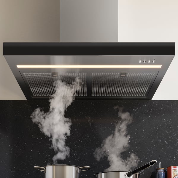 RÄFSEBO Nástěnná digestoř, IKEA 500 barva nerezavějící oceli, 80 cm