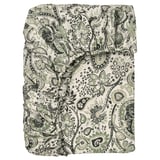 Zelené paisley prostěradlo, krémové pozadí, měkká bavlna & viskóza