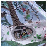 SKOGSDUVA Povlečení na jednolůžko, modrá zelené/vzor les, 150x200/50x60 cm