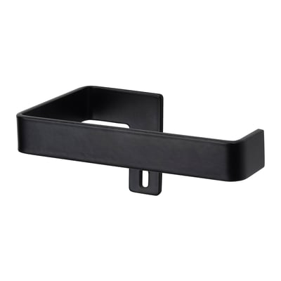 Černý nástěnný úložný držák SKOGSVIKEN vyrobený z oceli s elegantním, moderním designem.