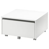SLÄKT, bílá úložná zásuvka pod postelí, čtyři kolečka, elegantní hranatý design.