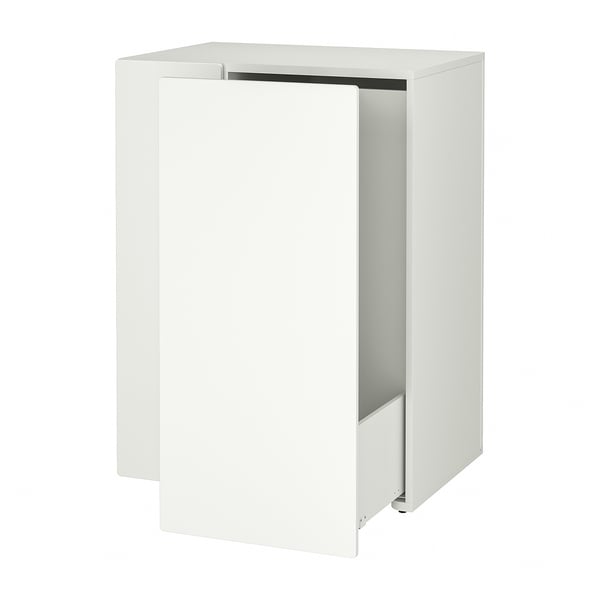 Bílá ikea SMÅSTAD výsuvná šatní skříň pro děti, minimalistický design, odolná, skladná.