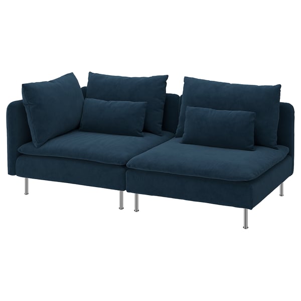 SÖDERHAMN 3místná pohovka, s otevřeným koncem/Kelinge tm.modrá