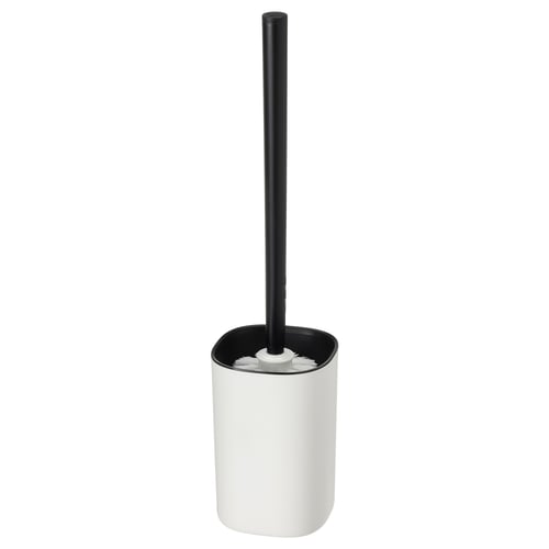 WC štětka STORAVAN s černou rukojetí a bílým držákem. Moderní, minimalistický design. Vyrobeno z odolného plastu.