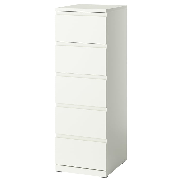STORKLINTA Komoda s 5 zásuvkami, bílá, 40x50x120 cm