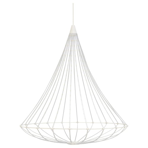 STRÅLA, bílá závěsná lampa, moderní geometrický design, bez montáže, měkké dekorativní světlo.