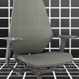 Herní židle STYRSPEL, černá, síťovina a kov, ergonomický design, nastavitelné části.