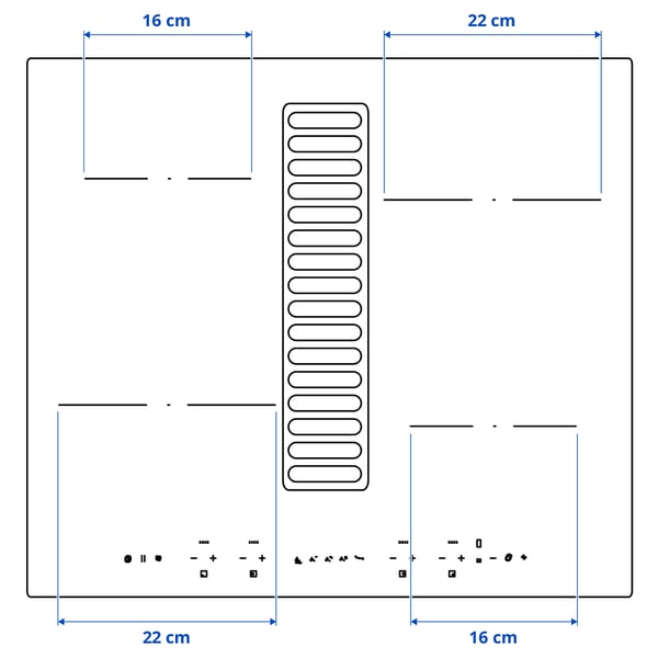 TÄCKNAN Indukční varná deska s vest.ods.par, IKEA 300 černá, 60 cm