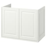 Bílá koupelnová skříňka TÄNNFORSEN, obdélníková se zkosenými panely, nástěnná, klasický styl.