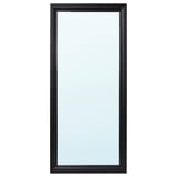 Zrcadlo TOFTBYN: vysoký, černý obdélníkový rám, klasický design, všestranné možnosti zavěšení.