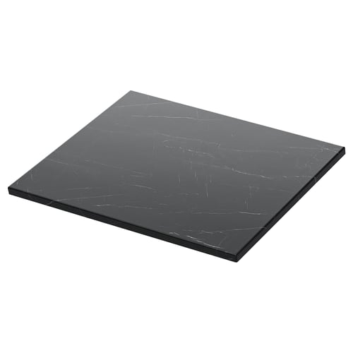 Černá deska se vzhledem mramoru, obdélníková, elegantní moderní design.