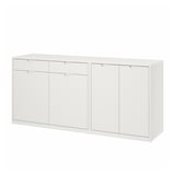 Krémově bílý příborník TONSTAD; Minimalistický design s několika dvířky a zásuvkami pro ukládání.