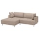 UPPÅKRA 3místná modulová pohovka, s lenoškou, vlevo/Samsala šedobéžová