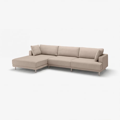 Pohovka UPPÅKRA v béžové barvě s moderním designem, která nabízí pohodlný pocit zapuštění a stylové nohy.