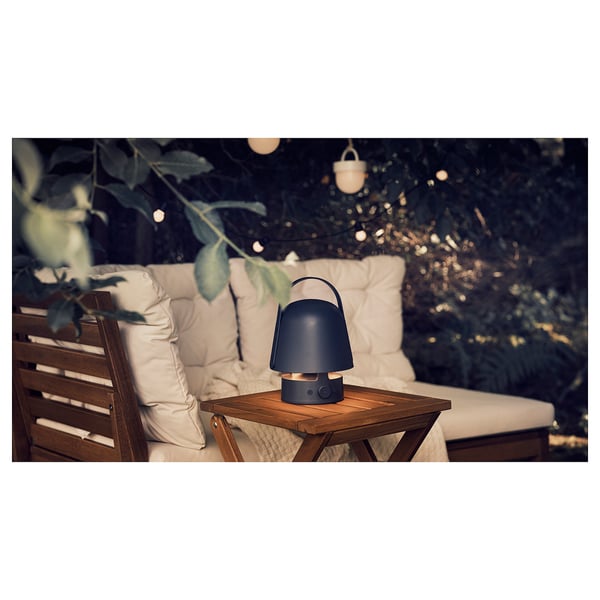 VAPPEBY Lampa s Bluetooth reproduktorem, venkovní/modrá
