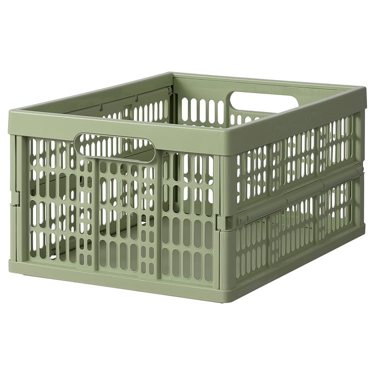 VEDKLYV Přepravní bedna, světle zelená, 48x35x24 cm