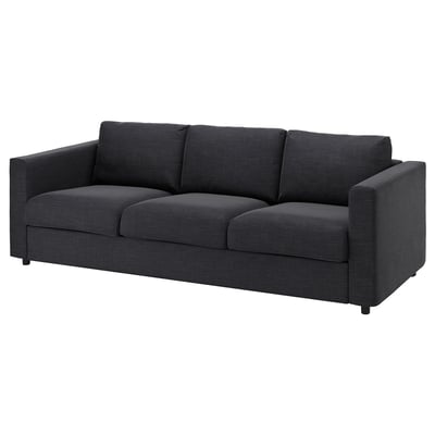 Tmavě šedá rozkládací pohovka VIMLE, elegantní moderní design s měkkými polštáři.